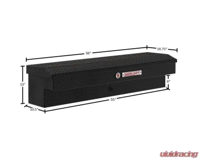Weather Guard 56in Lo-Side Box, Aluminum, Gloss Black, 4.0 cu ft - 174-5-04