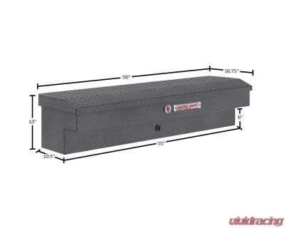 Weather Guard 56in Lo-Side Box, Aluminum, Gunmetal Gray, 4.0 cu ft - 174-6-04