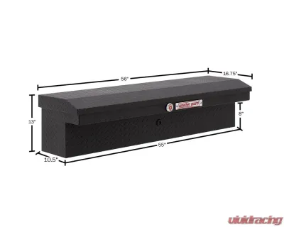 Weather Guard 56in Low Profile Lo-Side Box, Aluminum, Gloss Black, 4.0 cu ft - 178-5-04