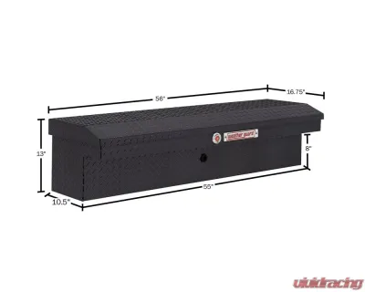 Weather Guard 56in Low Profile Lo-Side Box, Aluminum, Gunmetal Gray, 4.0 cu ft - 178-6-04