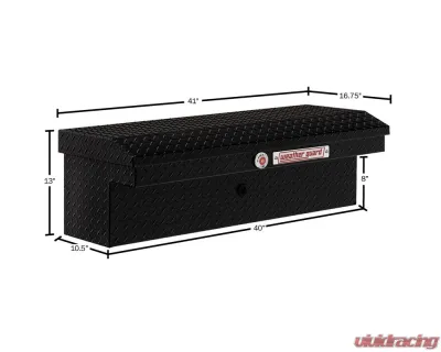 Weather Guard 41in Low Profile Lo-Side Box, Aluminum, Gloss Black, 3.0 cu ft - 180-5-04
