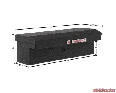 Weather Guard 41in Low Profile Lo-Side Box, Aluminum, Textured Matte Black, 3.0 cu ft - 180-52-04
