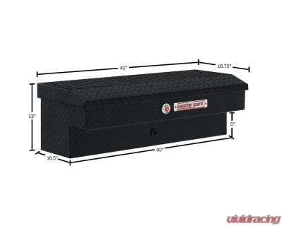 Weather Guard 41in Lo-Side Box, Aluminum, Gloss Black, 3.0 cu ft - 184-5-04