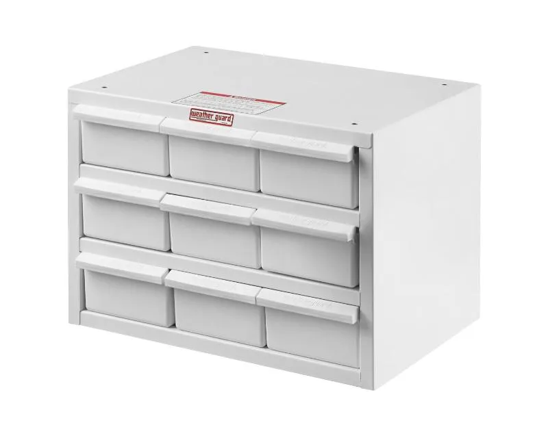 Weather Guard 9 Bin 12in x 17in x 12in Parts Cabinet - 9909-3-02