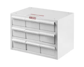Weather Guard 9 Bin 12in x 17in x 12in Parts Cabinet