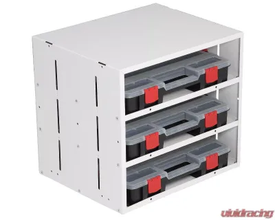 Weather Guard Three-Shelf Stackable Cabinet w/ 3 Small Parts Organizer Cases - 9960-3-01