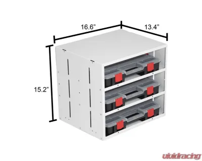 Weather Guard Three-Shelf Stackable Cabinet w/ 3 Small Parts Organizer Cases - 9960-3-01
