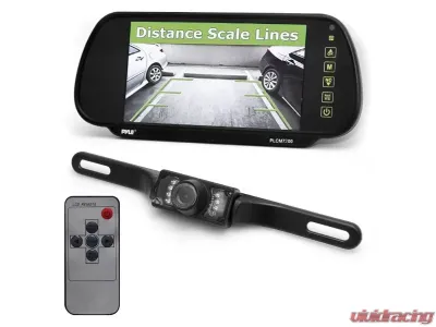Pyle 7" Clip-on Mirror Monitor with Rearview Camera System and Night Vision LEDs - PLCM7200