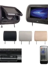Power Acoustik 7" Headrest Monitor 3-Color Skins LCD/DVD USB/SD (Sold Each)                                     - HDVD71CC - Image 2