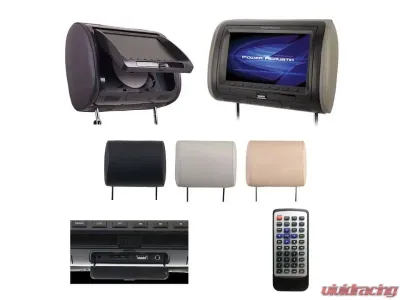 Power Acoustik 7" Headrest Monitor 3-Color Skins LCD/DVD USB/SD (Sold Each) - HDVD71CC