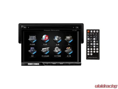 Power Acoustik Oversized 7" Single Touchscreen Detachable Face DVD Receiver with Bluetooth, USB/SD Inputs and Remote - PD710B