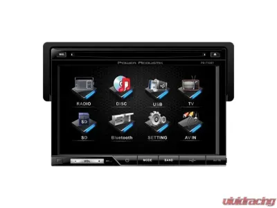 Power Acoustik Oversized 7" Single Touchscreen Detachable Face DVD Receiver with Bluetooth, USB/SD Inputs and Remote - PD710B