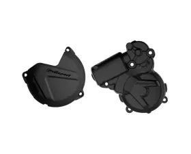 Polisport Black Clutch & Ignition Cover Kit KTM | Husqvarna 2013-2016