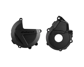 Polisport Black Clutch & Ignition Cover Kit KTM | Husqvarna 2017-2022