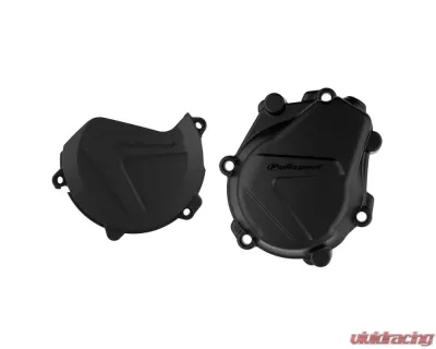 Polisport Black Clutch & Ignition Cover Kit KTM | Husqvarna 2016-2022 - 90985