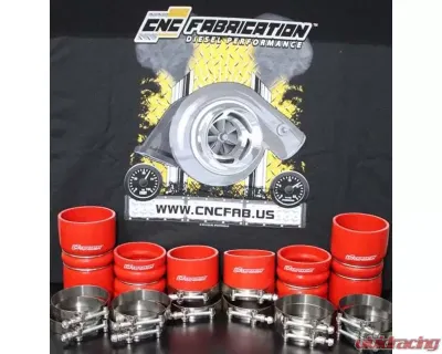 CNC Fabrication Charge Air Cooler Boot Kit Red Ford Powerstroke 7.3L 1995.5-2003 - 423025