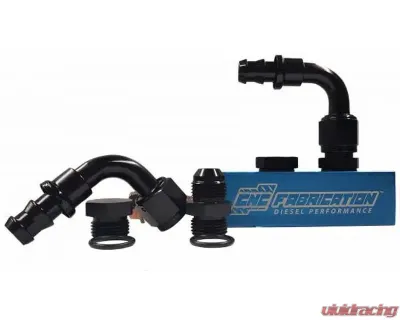 CNC Fabrication Fuel Bowl Delete Manifold Block Red Ford Powerstroke 7.3L 1999-2003 - 422029