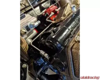 CNC Fabrication 4 Line Feed Fuel Line Kit Blue Fuel Block Late Ford Powerstroke 7.3L 1999-2003 - 422018