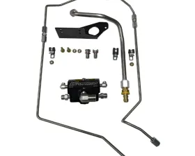 CNC Fabrication 4-Line Feed Fuel Line Kit Black Stock Intake Manifold 6.0L 2003-2007