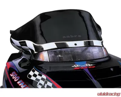 PowerMadd Windshield Low 12 inch Black with White Checks Polaris Evolved 1993-1999 - 11320