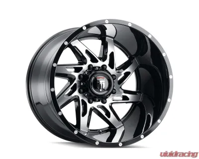 American Truxx Spyder Wheel 22x14 8x180 -76mm Black Machined - AT183-22478BM-76