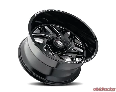American Truxx AT1914 Euphoria Wheel 22x12 6x135 -44mm 87.1mm Black Milled - AT1914-22236BM
