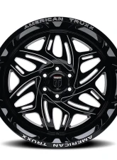 American Truxx AT1914 Euphoria Wheel 22x12 6x135 -44mm 87.1mm Black Milled                                     - AT1914-22236BM - Image 3