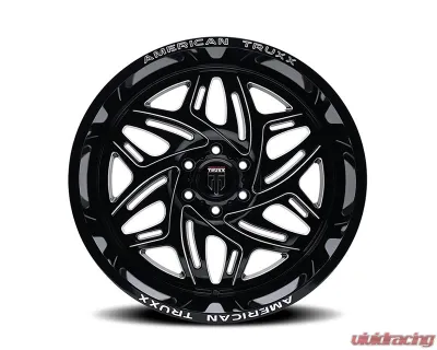 American Truxx AT1914 Euphoria Wheel 22x12 6x135 -44mm 87.1mm Black Milled - AT1914-22236BM
