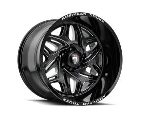 American Truxx AT1914 Euphoria Wheel 20x10 5x127 -19mm 78.1mm Black Milled