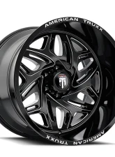 American Truxx AT1914 Euphoria Wheel 22x12 6x135 -44mm 87.1mm Black Milled                                     - AT1914-22236BM - Image 3