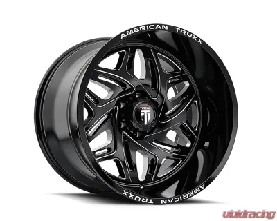 American Truxx AT1914 Euphoria Wheel 22x12 6x135 -44mm 87.1mm Black Milled - AT1914-22236BM