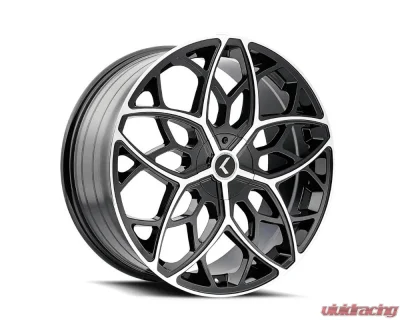 Kraze Ricochet Wheel 22x8.5 5x112 | 5x114.3 38mm Black Machined - KR184-22816BM38