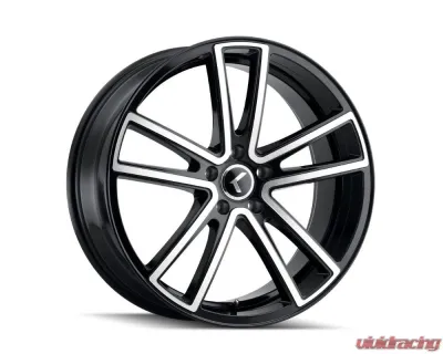 Kraze Lusso Wheel 17x8 5x114.3 38mm Black w/Machined Face - KR190-7865BM38