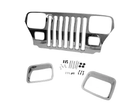 Omix Chrome Grille Overlay 87-95 Jeep Wrangler YJ