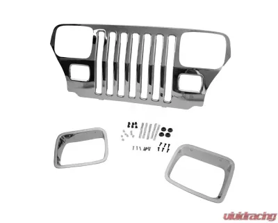 Omix Chrome Grille Overlay 87-95 Jeep Wrangler YJ - 12033.06