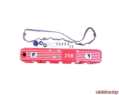 Omix Aluminum Valve Cover Red 258 81-87 CJ & Wrangler - 17401.14