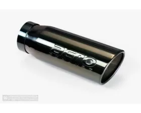 Aero Exhaust Universal Stainless Steel Tip 4 Inch Inlet 5 Inch Outlet 11.5 Inch Overall Length Angle cut outlet Black Chrome Finish