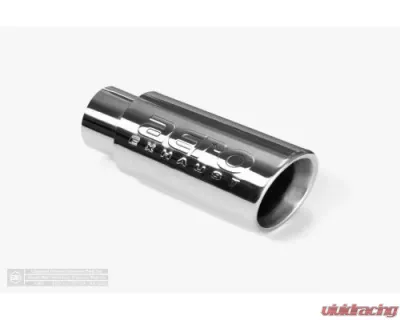 Aero Exhaust Universal Stainless Steel Tip 2.5 Inch Inlet 3.5 Inch Outlet 9 Inch Overall Length Angle cut outlet Polished Finish - 10110