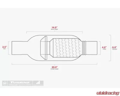 Aero Exhaust Turbine 2.5 Inch Inlet Neck with 4 Inch Rolled Tip Outlet Aggressive sound Performance Mufflers - AT2540i