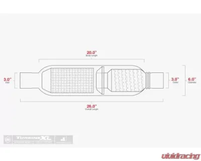 Aero Exhaust Turbine XL 3.0 Inch Inside Diameter Neck Moderate sound Performance Mufflers - AT3030XL