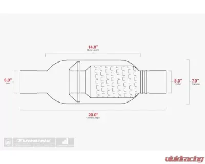 Aero Exhaust Turbine 5" ID Neck (Aggressive Sound) Performance Muffler - AT5050