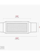 Aero Exhaust Resonator TR Series 3.0 Inch Inside Diameter Neck 14.0 Inch Length                                     - TR33 - Image 3