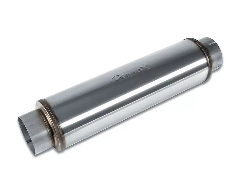 Street Max Straight Through Performance Muffler Round Body 30" Overall Length 24" Body Length 5" Center In / 5" Center Out - SM12774