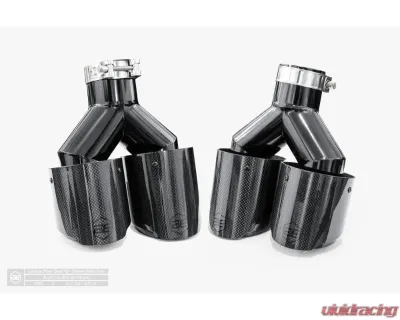 Aero Exhaust Carbon Fiber Tip 4.0" Dual Out 2.5" In Set/Pair - 10116