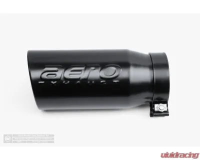 Aero Exhaust 5.0" Black Powder Coat Tip 4.0" In Angle Rolled Edge - 10118