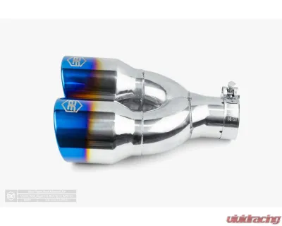 Aero Exhaust Blue Flame Tip 3.5" Dual Out 2.25" In Rolled Edge - 10122