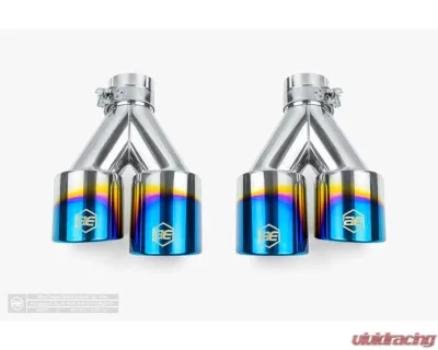 Aero Exhaust Blue Flame Tips 3.5" Dual Out 2.25" In Set/Pair - 10126