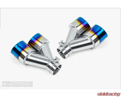 Aero Exhaust Blue Flame Tips 3.5" Dual Out 2.25" In Set/Pair - 10126