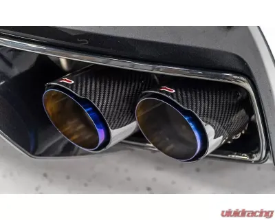 Paragon Performance Track Exhaust Gloss Carbon w/ Blue Tips Chevrolet C8 Corvette Stingray 2020-2024 - PP-E003-GCBLUE