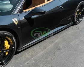 RW Carbon Fiber Side Skirt Extensions Ferrari 458 Italia 2010-2015
